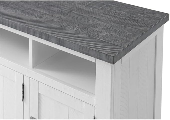 Martin Svensson Home Foundry 65" TV Stand, White Stain with Grey Top