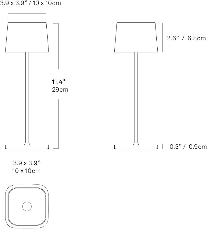 Zafferano, Ofelia Pro Lamp, Rechargeable Cordless Table Lamp with Touch Controls, Suitable for Indoor and Outdoor, Dimmer, 2700-3000 K, Height 12 Inches, Sage Color