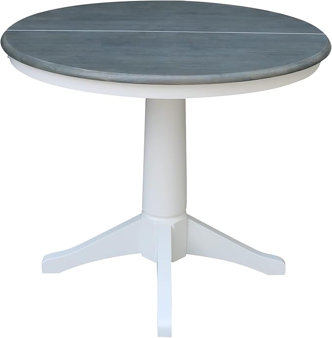International Concepts 36" Round Table with 12" Leaf-Dining Height
