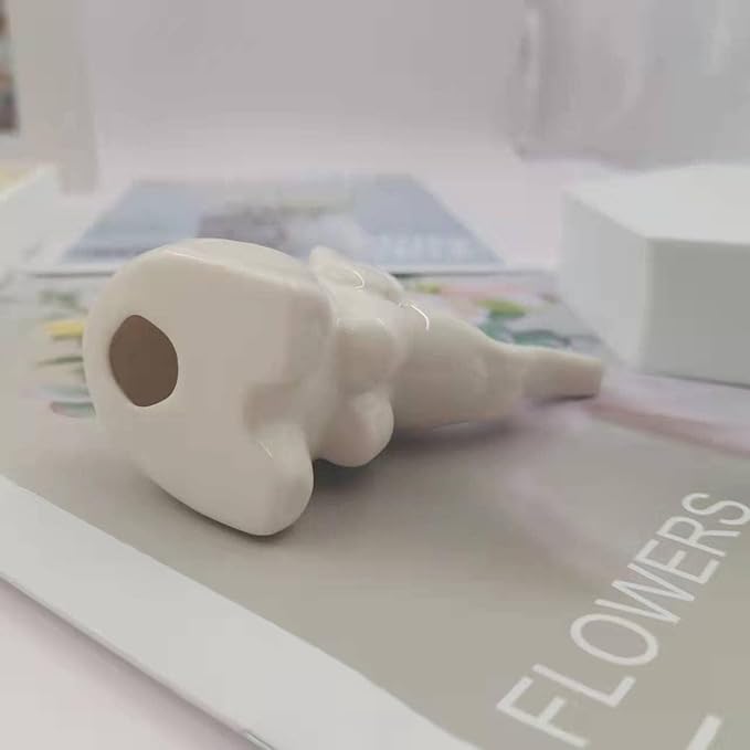 White Elephant Statue and Figurines Home Decor, Christmas White Elephant Gifts, Small Shelf Decor Accents, Modern Mini Knick Knacks for Living Room, Ceramic Decorative Objects for Shelves