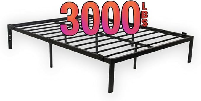 Golden Gate Beds Metal Platform Bed Frame, Heavy Duty, Sturdy Steel Mattress Foundation, No Box Spring Needed, Easy Assembly, 14 Inch Raised Base for Under Bed Storage, Bedframe for King Size, Black