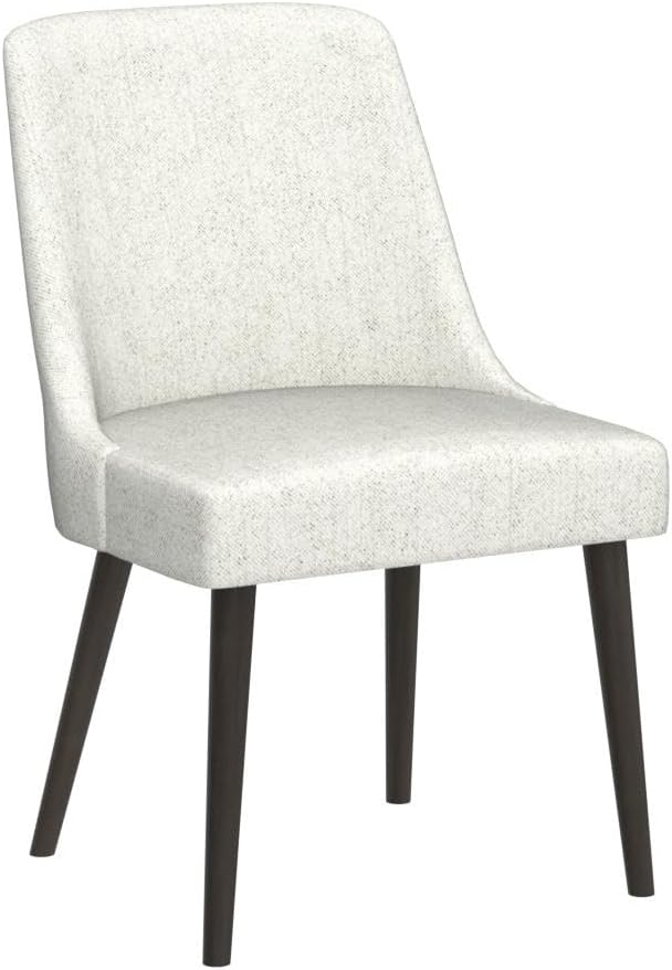 CHITA Mid-Century Modern Dining Chair, Upholstered Fabric Accent Chair,Set of 2, Ivory