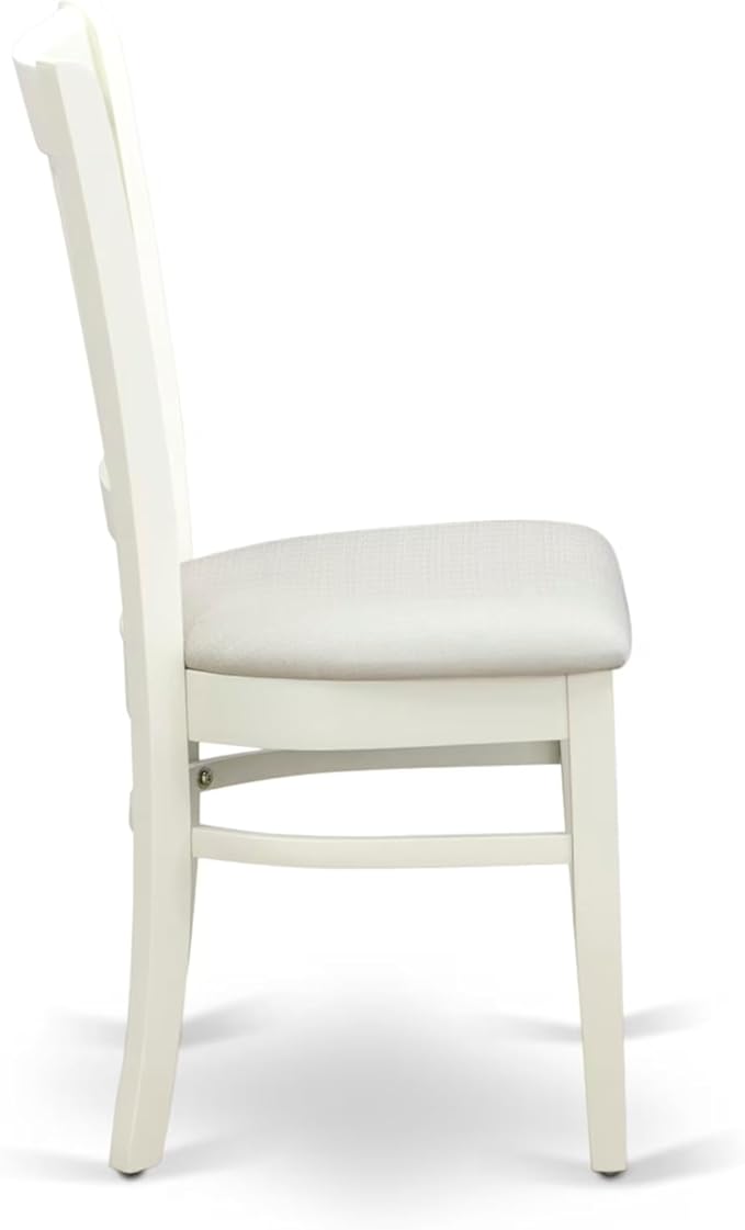 East West Furniture ANVA3-LWH-C 3 Piece Dining Table Set for Small Spaces Contains a Round Kitchen Table with Pedestal and 2 Linen Fabric Kitchen Dining Chairs, 36x36 Inch, Linen White