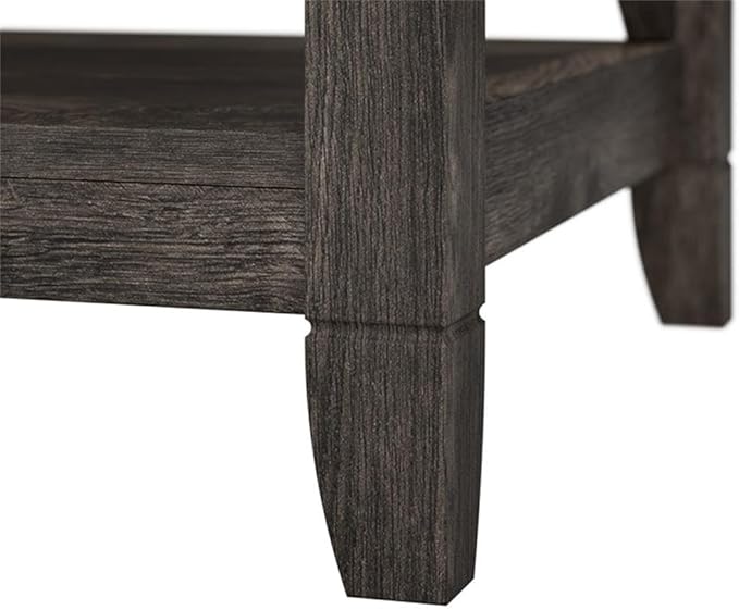 Bush Home Key West 5 Shelf Bookcase - Set of 2 | Tall Bookshelves in Dark Gray Hickory | Sturdy Display Shelves for Library, Living Room, and Home Office