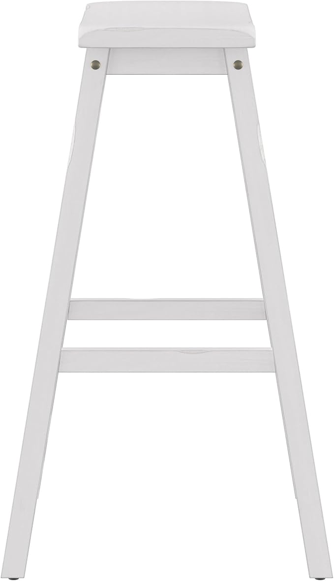 Hillsdale Moreno Wood Backless Bar Height Stool, 29" High, Sea White