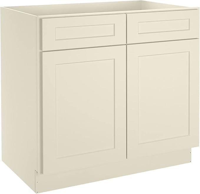 LOVMOR Kitchen Base Cabinets, Sideboard Storage Cabinet, Entryway Cabinet with 2-Drawers & Adjustable Shelf, 36" W X 24" D X 34-1/2"H