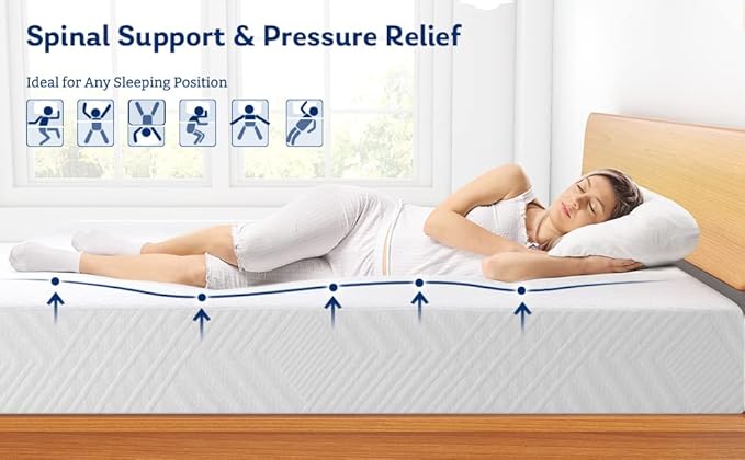 MLILY EGO Memory Foam Mattress, 10 inch Medium Firm Mattress Bed in a Box Green Tea and Cooling Gel Infused CertiPUR-US Certified, Made in USA (Twin XL)
