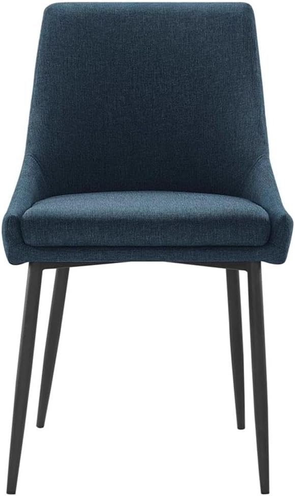 Modway Viscount Upholstered Fabric Side Dining Chairs in Black Azure - Set of 2