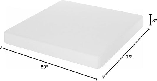 Furinno Tidur Cooling Gel Memory Foam Mattress, 8 Inch, King, White