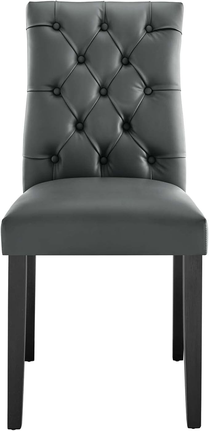 Modway EEI-3472-GRY Duchess Dining Chair Vinyl Set of 2, Gray