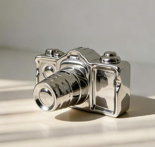 Artgenius Modern Camera Statue and Sculpture Sliver Home Decor,Ceramic Decorative Camera Sliver Table Decor for Shelf,Living Room,Bedroom