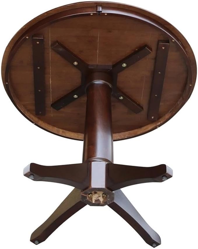 International Concepts 36" Round Top Pedestal Table-28.9" H, Rich Mocha