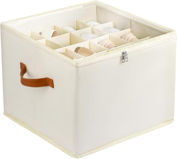 TheElves Shoe Organizer for Closet,Foldable Shoe Box Storage Containers 16 Pack with Transparent Lid,Large Shoe Bin Storage Containers with 3 Handles-White