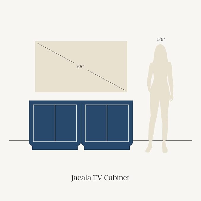 Nathan James Jacala Mid Century Modern Entryway Storage Cabinet with Doors, Living Room Accent Cabinet with Wood Frame, Light Brown Set of 2