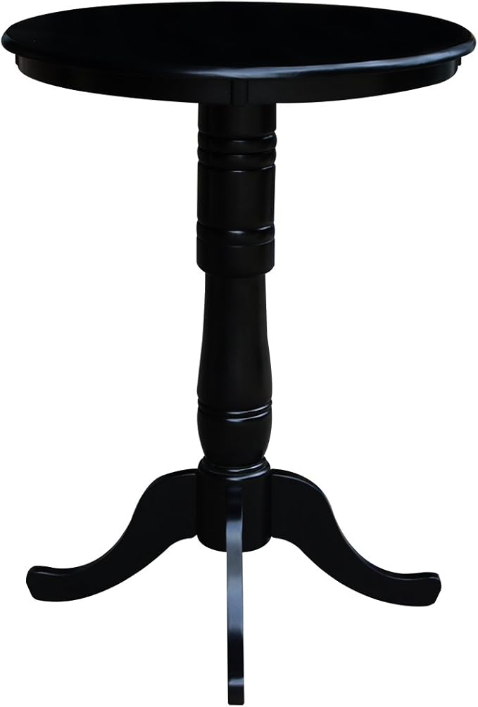 International Concepts 30" Round Top Pedestal Table - 40.9" in Black
