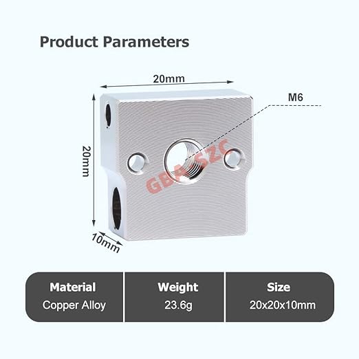 Ender 3 Neo/CR6 SE Heater Block,Plated Copper Upgrade with Silicone Sock for CR-6 SE/CR-6 MAX/CR-5 Pro/CR10 Smart/Ender 3 Neo/V2 Neo/Max Neo Cartridge Sensor. (1PC)