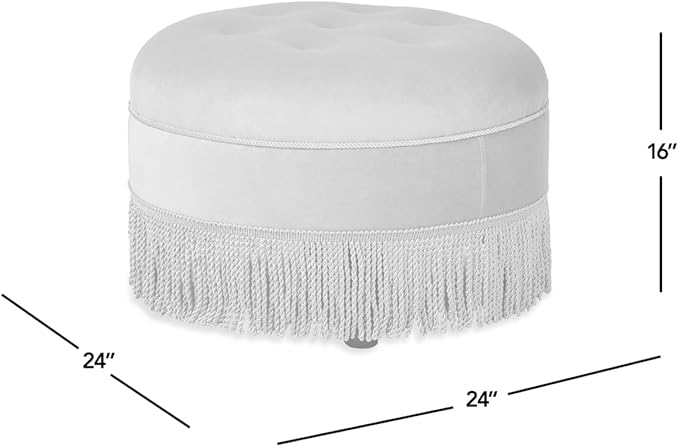 Jennifer Taylor Home Yolanda 24" Round Upholstered Accent Ottoman, Burnt Orange Performance Velvet