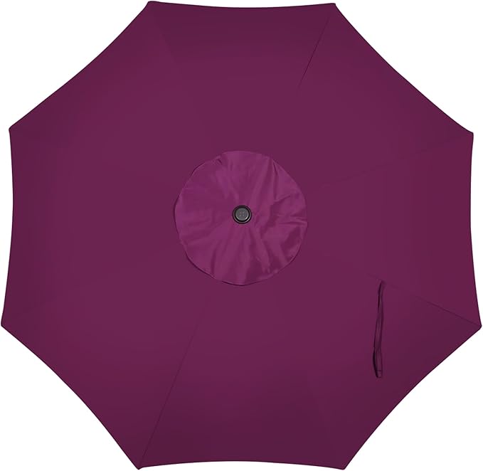Blissun 9' Outdoor Patio Umbrella, Outdoor Table Umbrella, Yard Umbrella, Market Umbrella with 8 Sturdy Ribs, Push Button Tilt and Crank