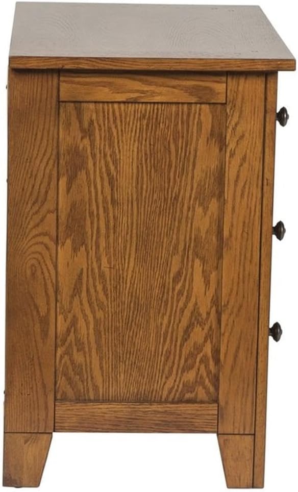 Liberty Furniture Grandpa's Cabin Drawer Night Stand, 27" x 17" x 27", Aged Oak