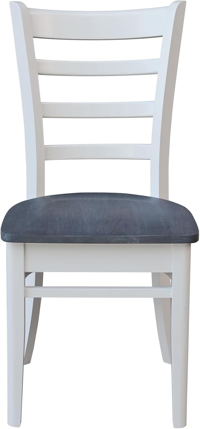 IC INTERNATIONAL CONCEPTS 42" Drop Leaf Wood Table with 2 Emily Side Chairs in White/Heather Gray