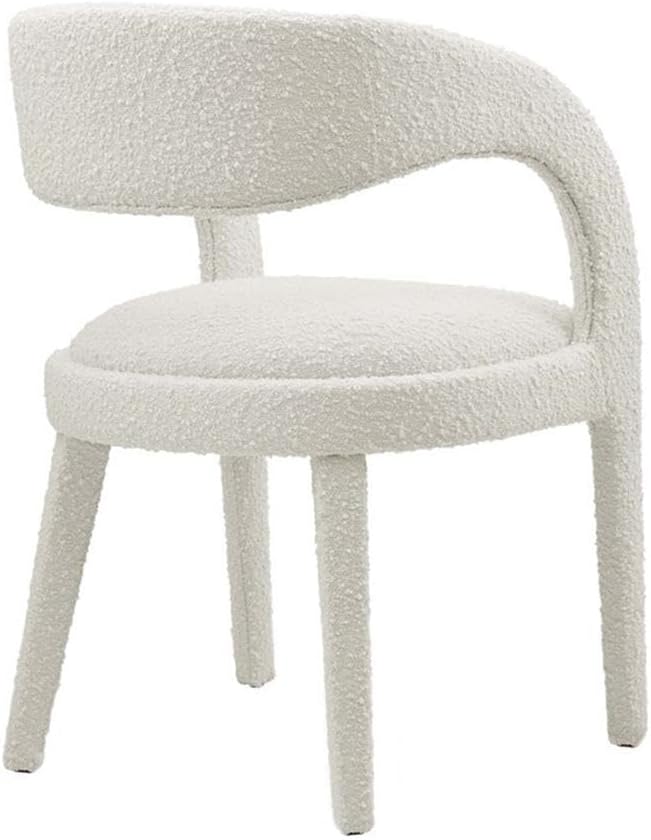 Modway EEI-6562-IVO Pinnacle Boucle Upholstered Dining Chair Set of Two, Ivory