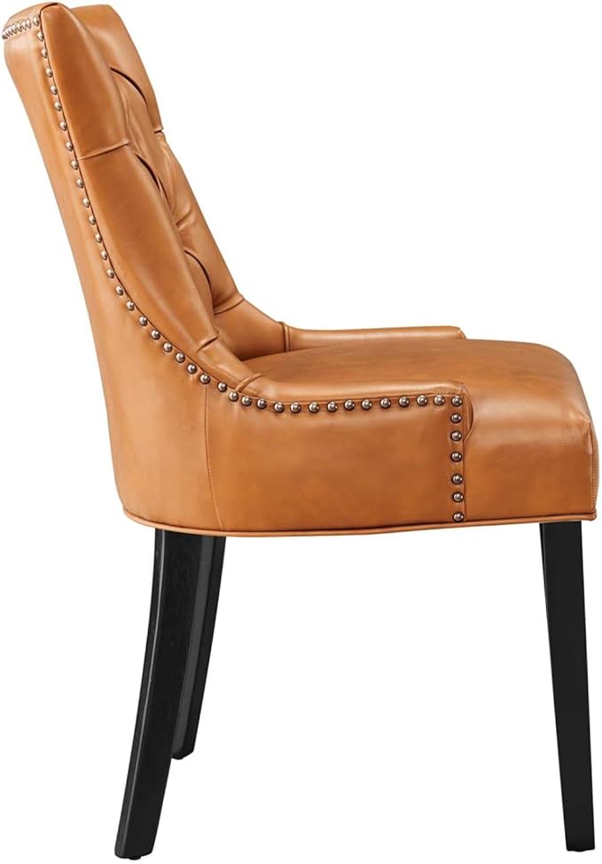 Regent Tufted Vegan Leather Dining Chair in Tan