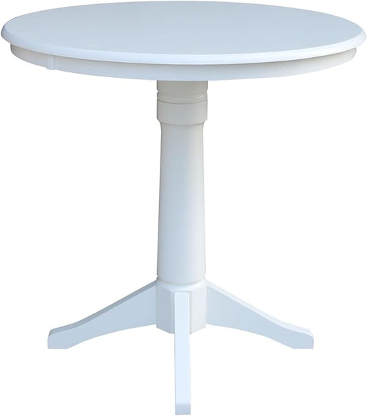 International Concepts 36" Round Top Pedestal Table-34.9" H, White