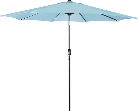 Blissun 9' Outdoor Patio Umbrella, Outdoor Table Umbrella, Yard Umbrella, Market Umbrella with 8 Sturdy Ribs, Push Button Tilt and Crank