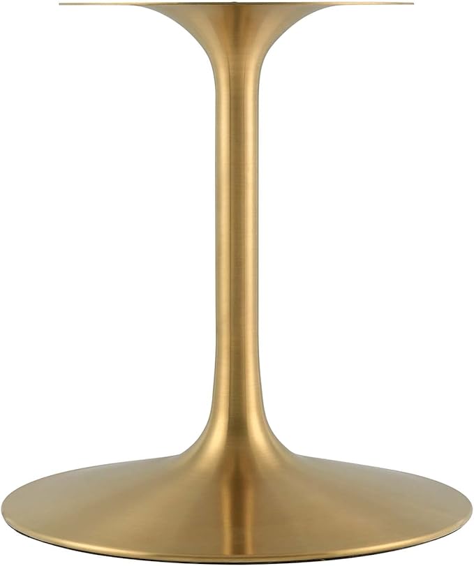 Modway Lippa 60" Oval-Shaped Mid-Century Modern Dining Table with White Wood Top and Gold Base