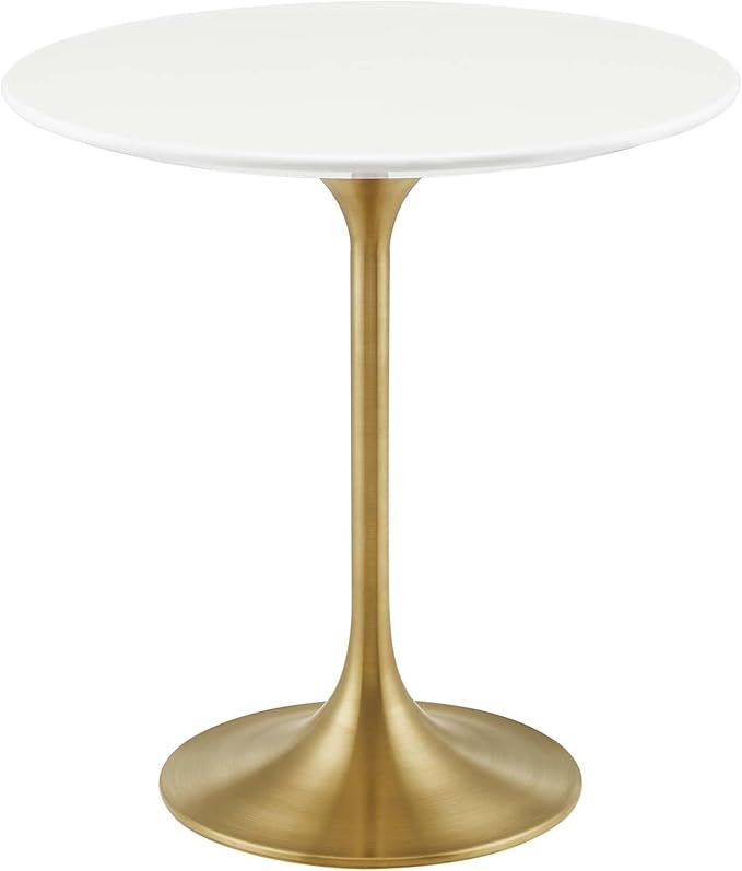 Modway Lippa Side Table, Gold White