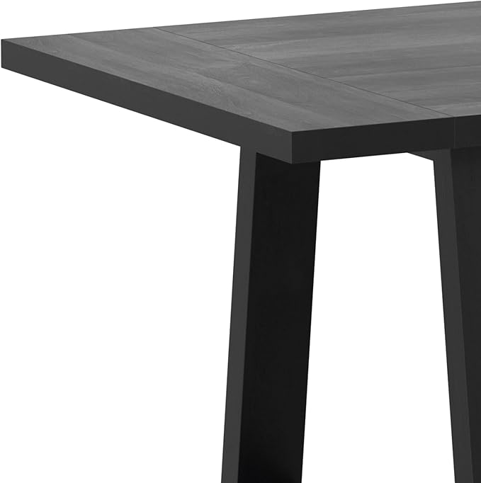 SIMPLIHOME Whitley Dining Table - 72 inch Wide Solid Mango Wood Rectangular Table in Black, Modern Farmhouse Style for Dining Room or Kitchen with Extra-Thick Trestle Base, Seats 6