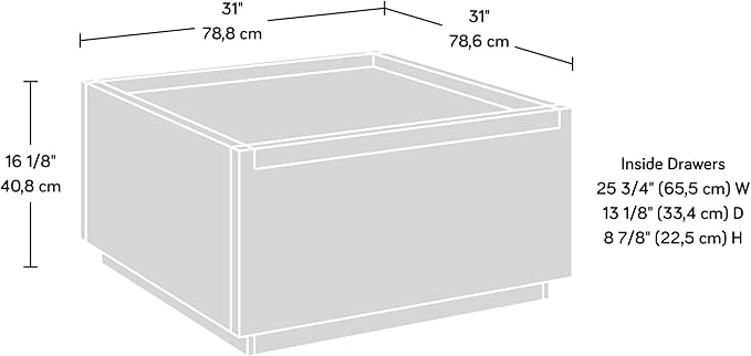 Sauder Manhattan Gate Modern Square Coffee Table, Blaze Acacia Finish