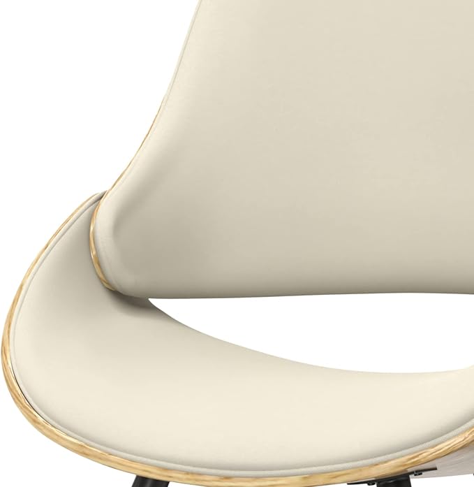 SIMPLIHOME Malden Dining Chair in Light Wood, Natural Linen Look Fabric, 22.8" W x 20.9" D x 30.9" H, Mid-Century Modern Style for Dining Room