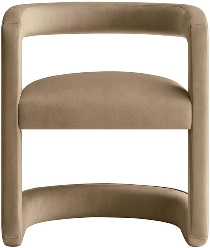 Modway Winslow Stain-Resistant Performance Velvet Accent Chair in [Color]- Open Back Barrel Armchair - Versatile Upholstered Dining Chair - Cozy Reading Chair