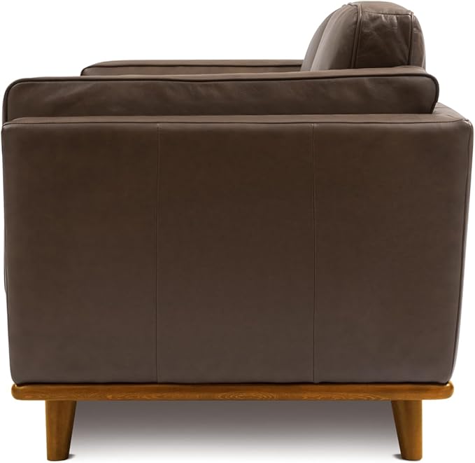 Valencia Artisan Full Leather Loveseat Sofa 66”| Pure Full Italian Nappa Leather Couch, Solid Wood Accent, Ultimate Comfort, Chocolate