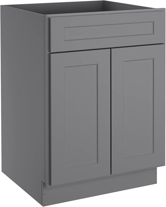 LOVMOR Kitchen Base Cabinets, Sideboard Storage Cabinet, Entryway Cabinet with 1-Drawer & Adjustable Shelf, 24" W X 24" D X 34-1/2"H