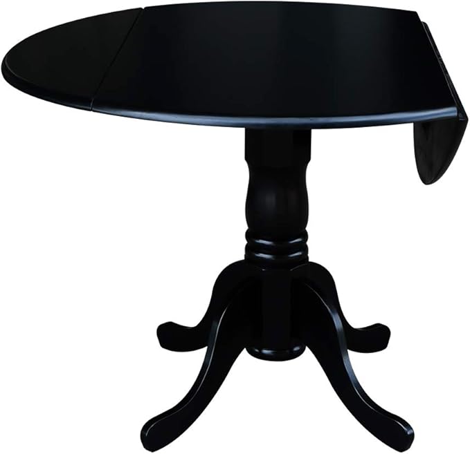 International Concepts 42" Dual Drop Leaf 2 San Remo Chairs Dining Table, Black