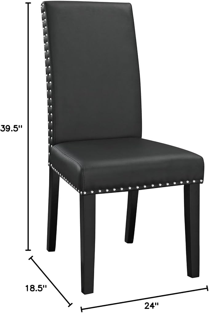 Modway Parcel Faux Leather Upholstered Parsons Dining Side Chair in Black