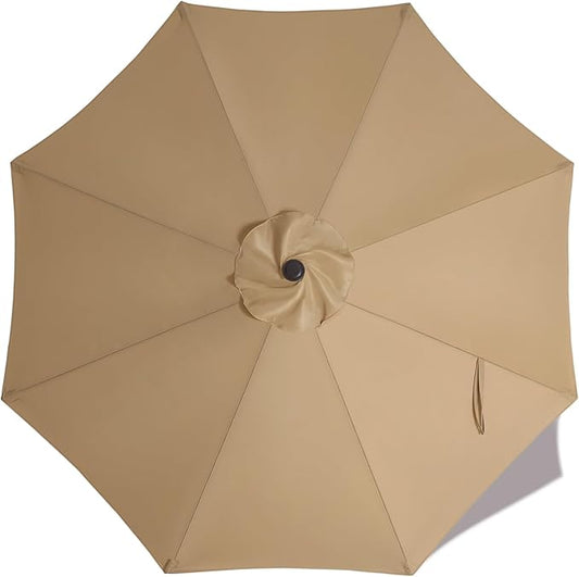 ABCCANOPY 10ft Outdoor Umbrella Replacement Top Suit 8 Ribs (Khaki)