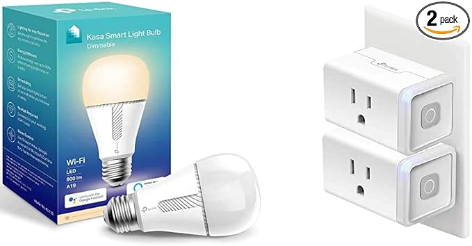 Kasa Smart Light Bulb KL110 Plug HS103P2 Bundle