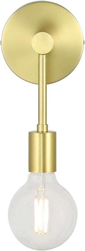 XiNBEi Lighting Bathroom Sconce, Modern Brass Sconces Wall Lighting Single Vanity Light Fixture for Mirror Living Room (LED Bulb Included)