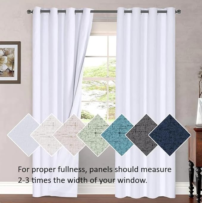 H.VERSAILTEX Blackout Curtains for Living Room Darkening Thermal Insulated Panels 84 Inch Long Light Blocking Grommet Curtains/Drapes, 2 Panels, Vintage Classical Floral Printing Bluestone and Taupe