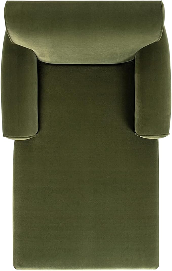 Jennifer Taylor Home Alana Lawson Chaise Lounge Chair, Olive Green Performance Velvet