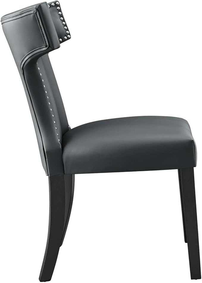 Modway Curve Vegan Leather Dining Chair in Gray