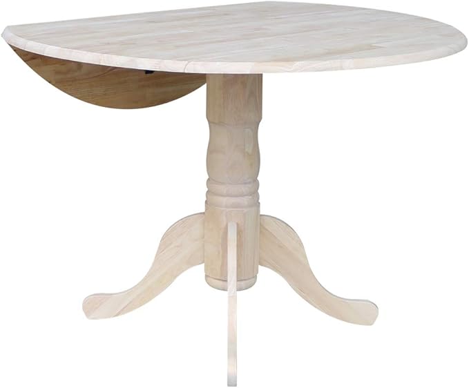 International Concepts 42" Dual Drop Leaf 2 Madrid Chairs Dining Table, Unfinished