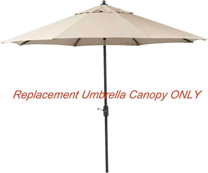 9ft Patio Umbrella Replacement Canopy Market Umbrella Top Outdoor Umbrella Canopy with 8 Ribs,Vented Canopy, Fade Resistant, UPF 50+ Excellent Sun Protection
