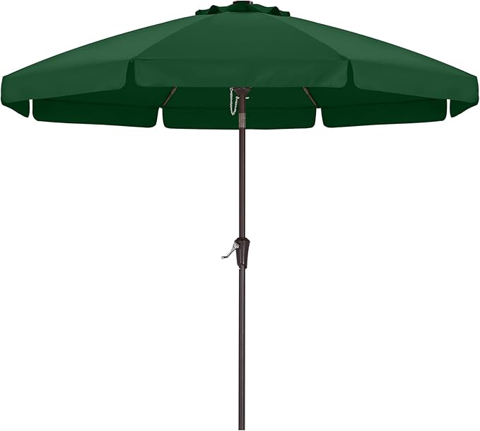ABCCANOPY 9ft Scalloped Patio Umbrella, Outdoor Table Umbrella with Tilt and Crank, Fiberglass Ribs Deck Umbrella for Patio, Pool, Garden, Picnic (Green)