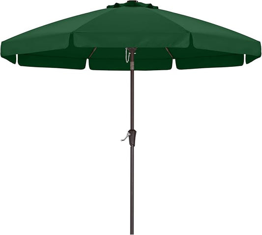 ABCCANOPY 9ft Scalloped Patio Umbrella, Outdoor Table Umbrella with Tilt and Crank, Fiberglass Ribs Deck Umbrella for Patio, Pool, Garden, Picnic (Green)
