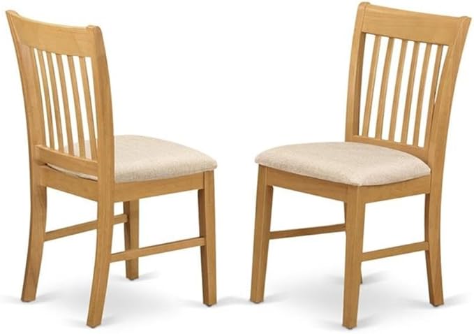 East West Furniture NDNO5-OAK-C 5 Piece Modern Dining Table Set Includes a Rectangle Wooden Table with Dropleaf and 4 Linen Fabric Dining Room Chairs, 30x48 Inch, Oak