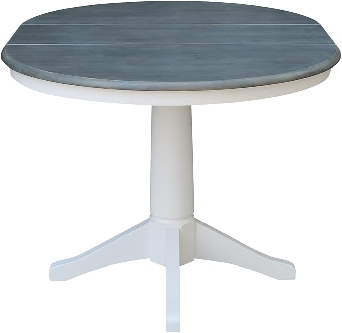 International Concepts 36" Round Table with 12" Leaf-Dining Height